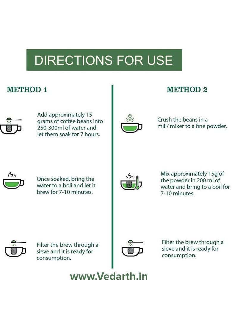 Vedarth Organics Best Green Coffee Beans For Weight Loss Management 300G Coffee Beans (300 G)