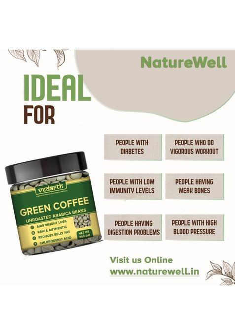 Vedarth Organics Best Green Coffee Beans For Weight Loss Management 300G Coffee Beans (300 G)