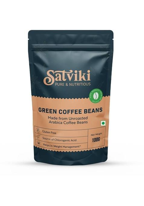Satviki Green Coffee Beans | Aaa Arabica | Unroasted & Natural | Fssai Certified Coffee Beans (100 G, Green Coffee, Plain Flavoured)