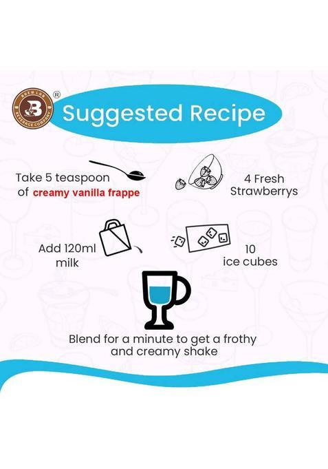 Brew Lab Creamy Vanilla Frappe Powder Perfect For Coffee, Shakes, Ice Blended Dishes Coffee Sprinkler (1 Kg, Vanilla Flavoured)