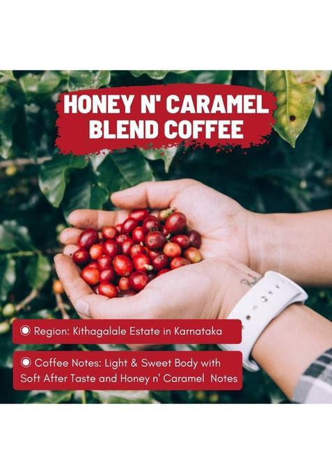 Toffee Coffee Roasters Honey & Caramel Coffee| 100% Arabica | Medium Roast Coffee | Whole Bean Roast & Ground Coffee (250 G, Caramel Flavoured)