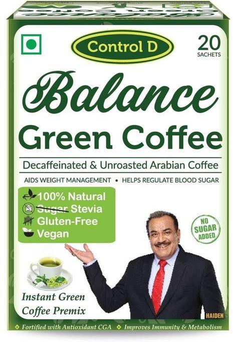 Balance Green Coffee Premixed With Stevia 80 Ready Premixed Sachets Instant Coffee (4 X 20 G, Green Coffee Flavoured)