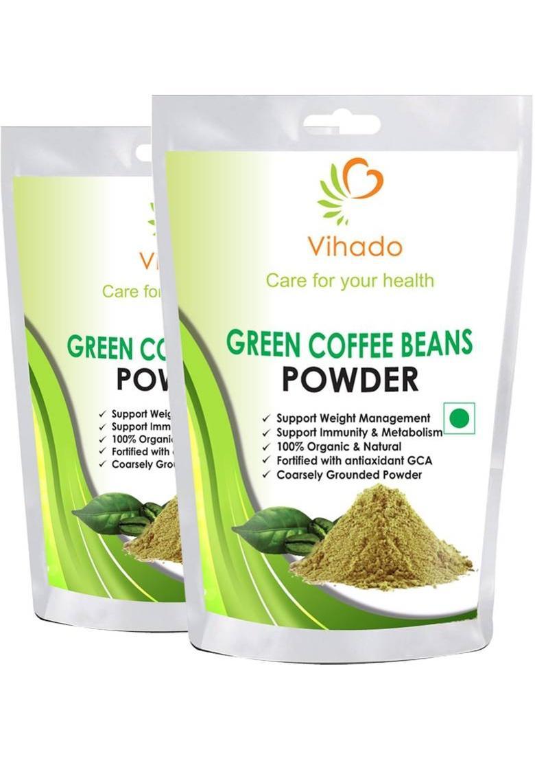 Vihado 100% Pure Arabica Green Coffee Beans Powder 50G (Pack Of 2) Instant Coffee (2 X 25 G)