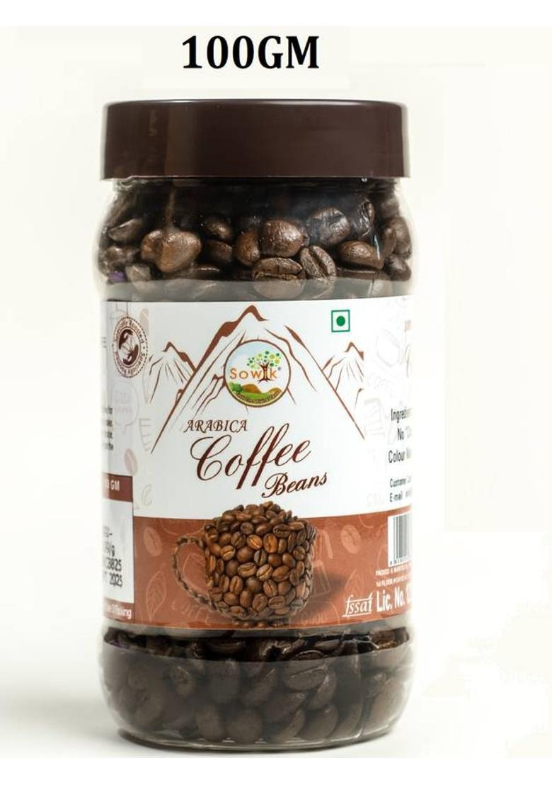 Sowik Roasted Coffee Beans 100G | 100% Arabica, Freshly Roasted, Medium-Dark Roast Coffee Beans (100 G, Pure Flavoured)