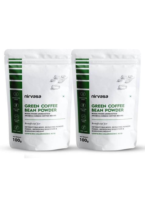 Nirvasa Unroasted Arabica Green Coffee Bean Powder For Effective Weight Managment Coffee Beans (2 X 100 G, Green Coffee Flavoured)
