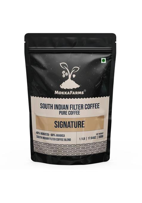 Mokkafarms Signature Coffee - 500G|Filter Coffee| 60% Arabica - 40% Robusta| Roast & Ground Coffee&nbsp;&nbsp;(500 G, Chicory Flavoured)