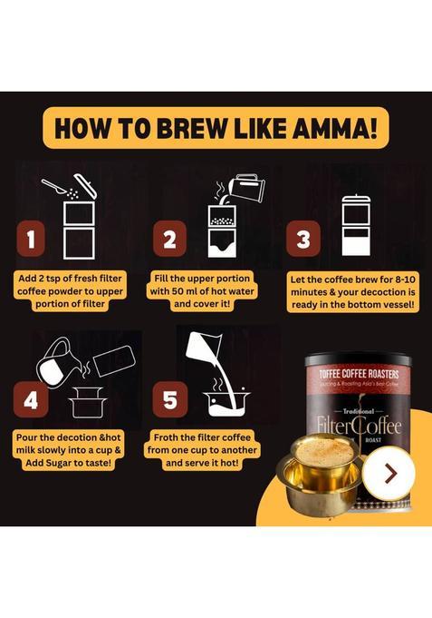 Toffee Coffee Roasters South India Traditional Filter Coffee | Specialty Blend Filter Coffee (200 G, Pure Flavoured)