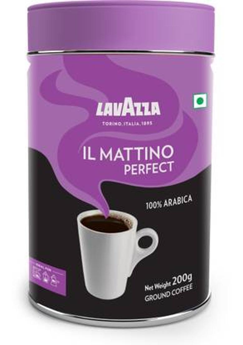 Lavazza Mattino Perfect | Pure Ground Coffee | Premium Arabica | Dark Roast | Roast & Ground Coffee (200 G, Chocolate Flavoured)