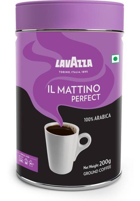 Lavazza Mattino Perfect | Pure Ground Coffee | Premium Arabica | Dark Roast | Roast & Ground Coffee&nbsp;&nbsp;(200 G, Chocolate Flavoured)