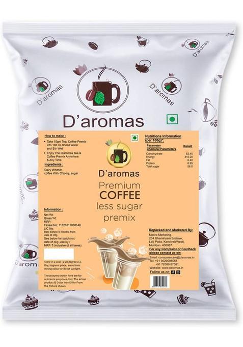 D'Aromas Instant Coffee Powder Premix 500G|Less Sugar Coffee For Vending Machine Instant Coffee (500 G)