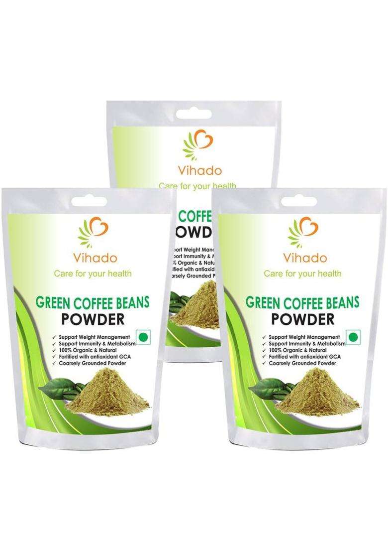 Vihado 100% Natural Green Coffee Bean Powder For Weight Management -50G (Pack Of 3) Instant Coffee&nbsp;&nbsp;(3 X 16.67 G) - Indya