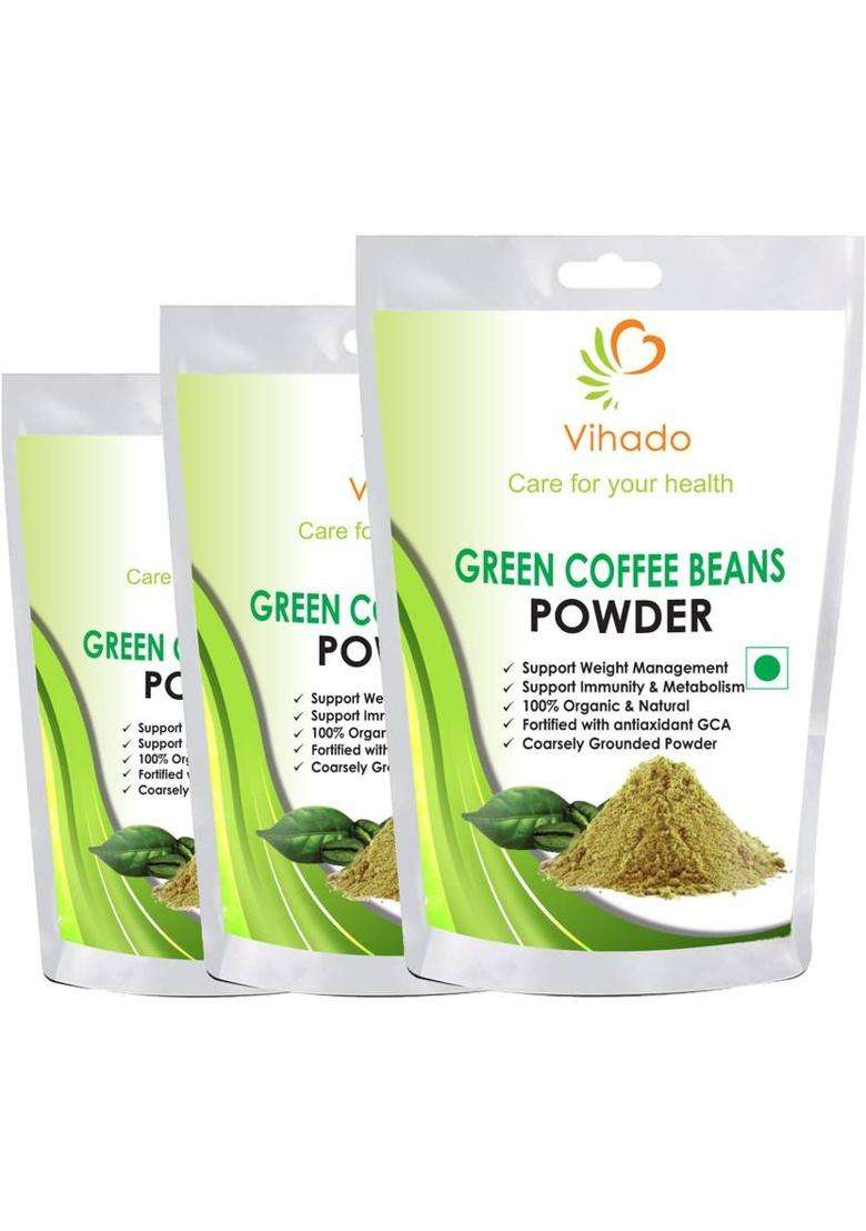 Vihado 100% Natural Green Coffee Bean Powder For Weight Management -50G (Pack Of 3) Instant Coffee&nbsp;&nbsp;(3 X 16.67 G) - Indya