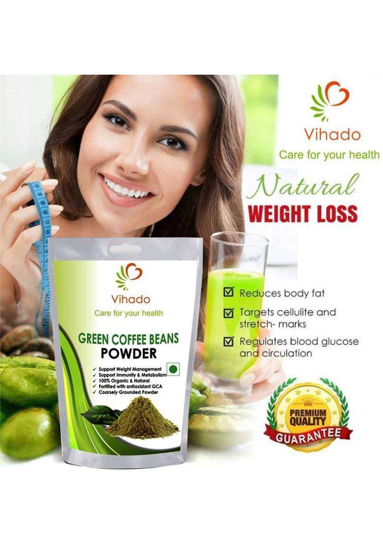 Vihado 100% Natural Green Coffee Bean Powder For Weight Management -50G (Pack Of 3) Instant Coffee&nbsp;&nbsp;(3 X 16.67 G) - Indya