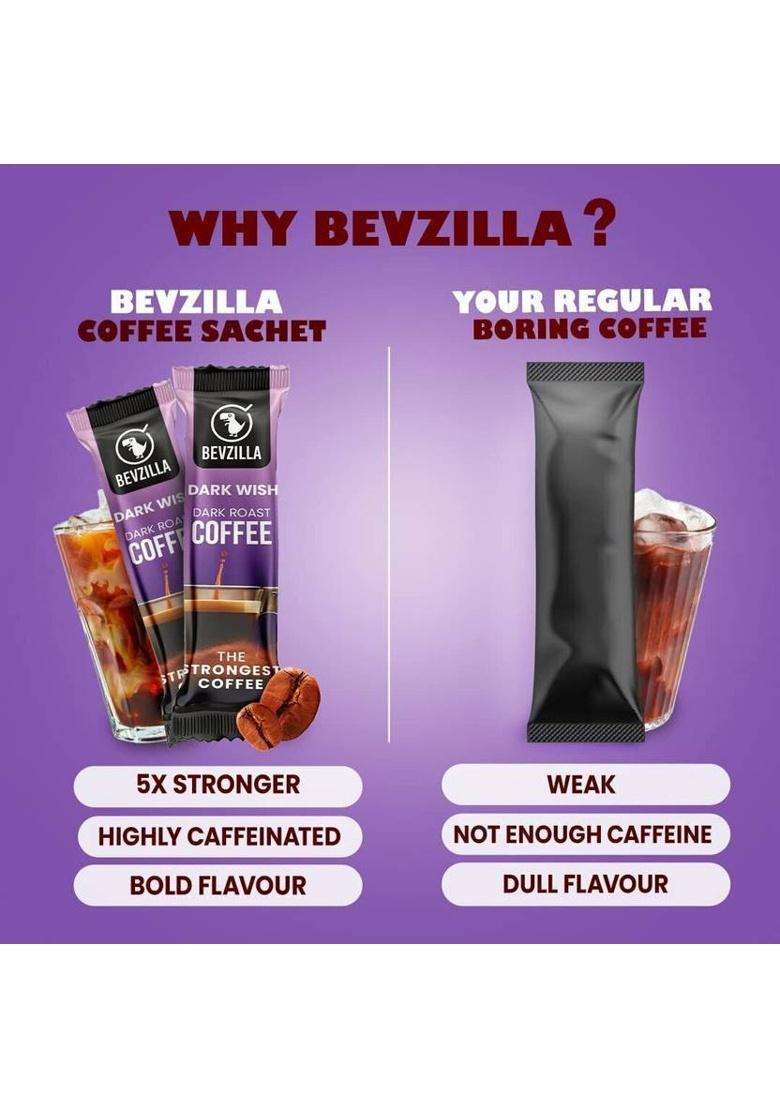 Bevzilla Dark Wish(Dark Roast) Instant Coffee Powder Box - 48 Sachets Instant Coffee&nbsp;&nbsp;(48 X 2 G) - Indya