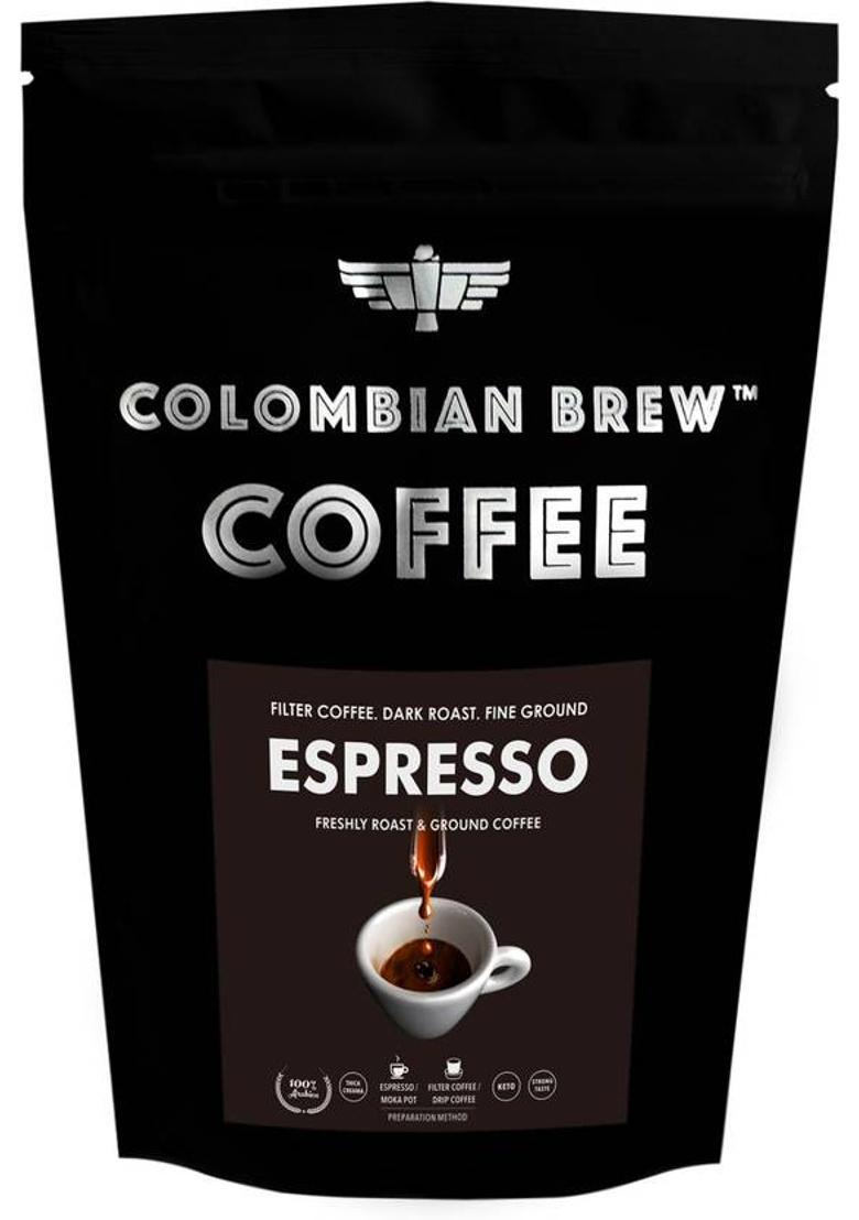 Colombian Brew Arabica Espresso Filter Coffee Powder, Roast & Ground Strong Roast & Ground Coffee (1000 G)