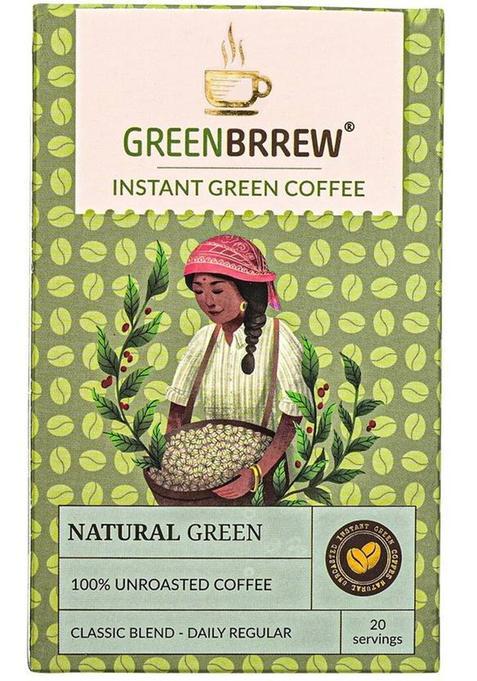 Greenbrrew Instant Green Coffee Beans Extract Instant Coffee (60 G, Green Coffee, Plain Flavoured)