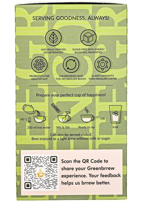 Greenbrrew Instant Green Coffee Beans Extract Instant Coffee (60 G, Green Coffee, Plain Flavoured)