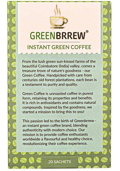 Greenbrrew Instant Green Coffee Beans Extract Instant Coffee (60 G, Green Coffee, Plain Flavoured)