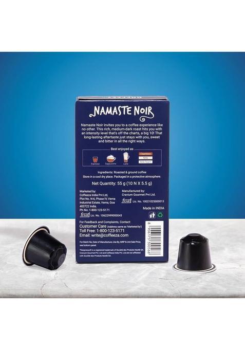 Coffeeza Delights Namaste Noir Coffee Capsules Compatible Coffee Pods Roast & Ground Coffee (6 X 80 G)