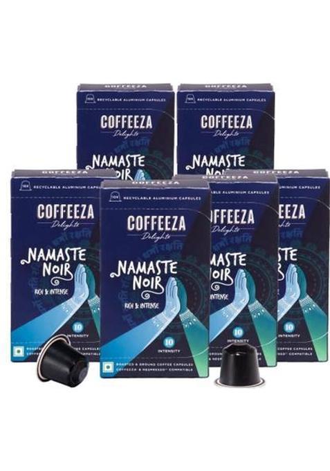 Coffeeza Delights Namaste Noir Coffee Capsules Compatible Coffee Pods Roast & Ground Coffee (6 X 80 G)