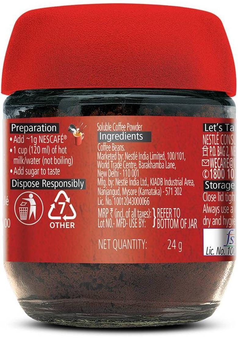 Nescafe Classic Coffee Powder Jar, 100% Pure Instant Coffee (24 G)