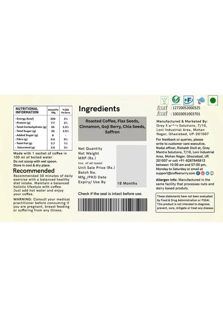 Teacurry Collagen Coffee Premix (30 Sachets + Frother) For Skin, Hair & Nail Wellness Instant Coffee (300 G, Pure Flavoured)