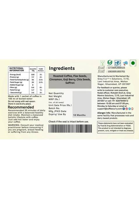 Teacurry Collagen Coffee Premix (30 Sachets + Frother) For Skin, Hair & Nail Wellness Instant Coffee (300 G, Pure Flavoured)