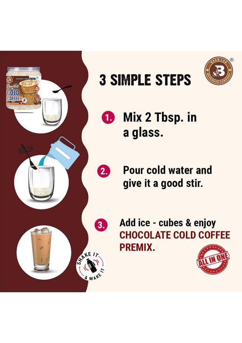 Brew Lab Chocolate Cold Coffee Premix | Blend Of Chocolate | Instant Coffee (250 G, Chocolate Flavoured)