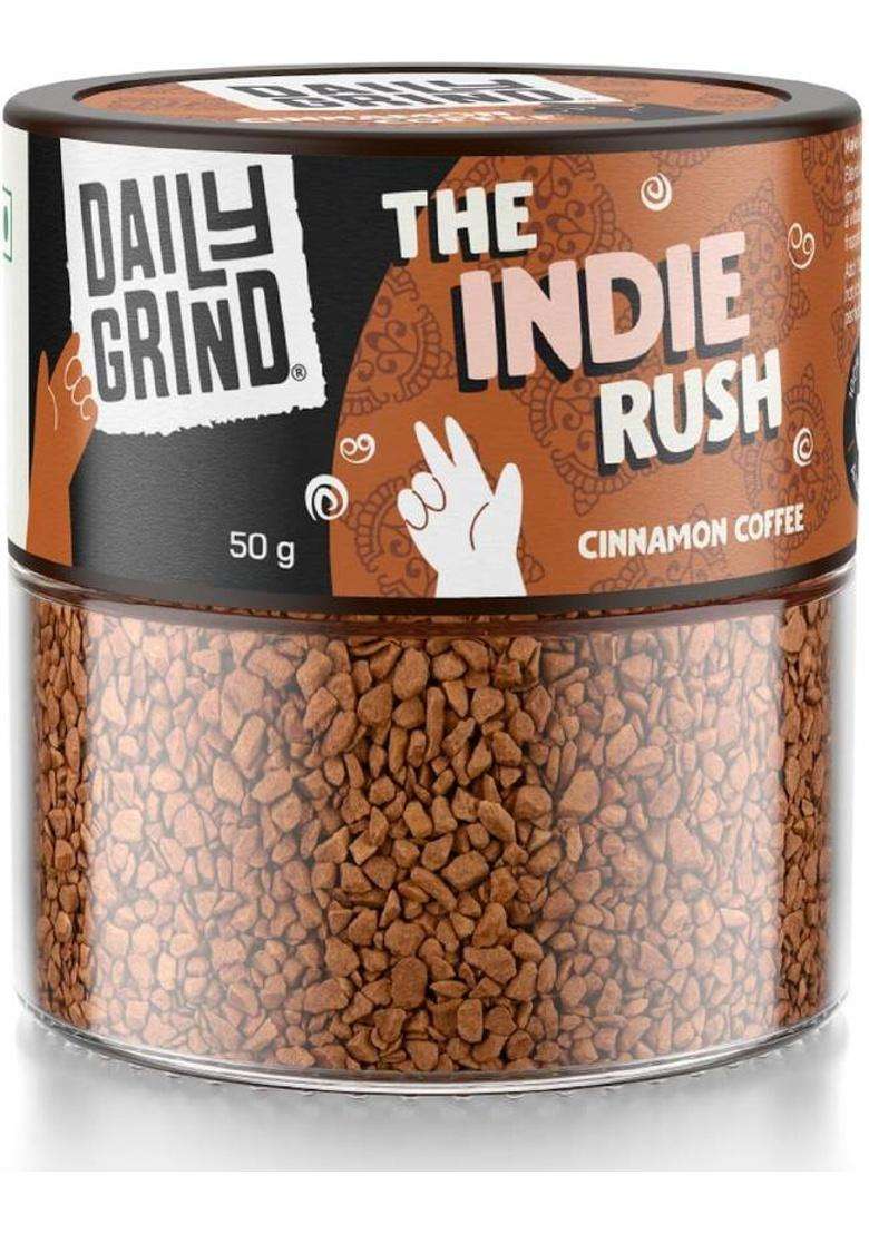 Daily Grind The Indie Rush Cinnamon Coffee Instant Coffee With Natural Cinnamon Flavor Instant Coffee&nbsp;&nbsp;(50 G, Cinnamon Flavoured) - Indya