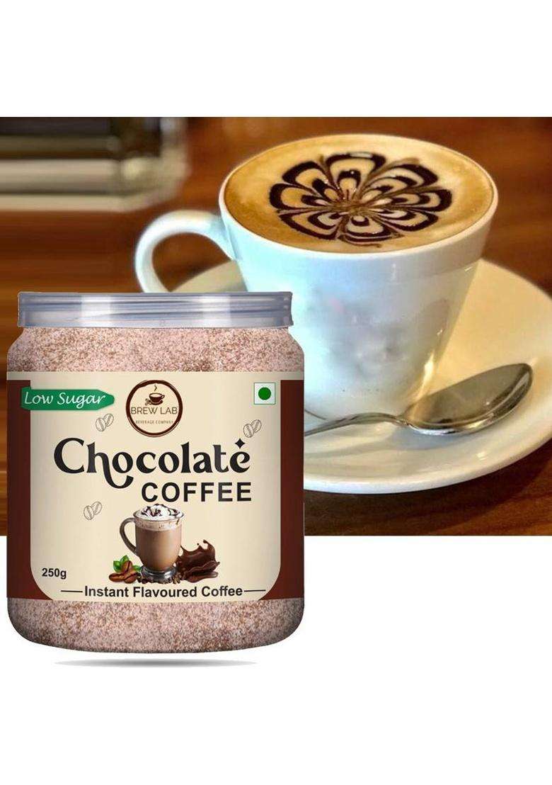 Brew Lab Delicious Instant Chocolate Flavored Coffee Premix Powder With Low Sugar Instant Coffee&nbsp;&nbsp;(250 G, Chocolate Flavoured) - Indya