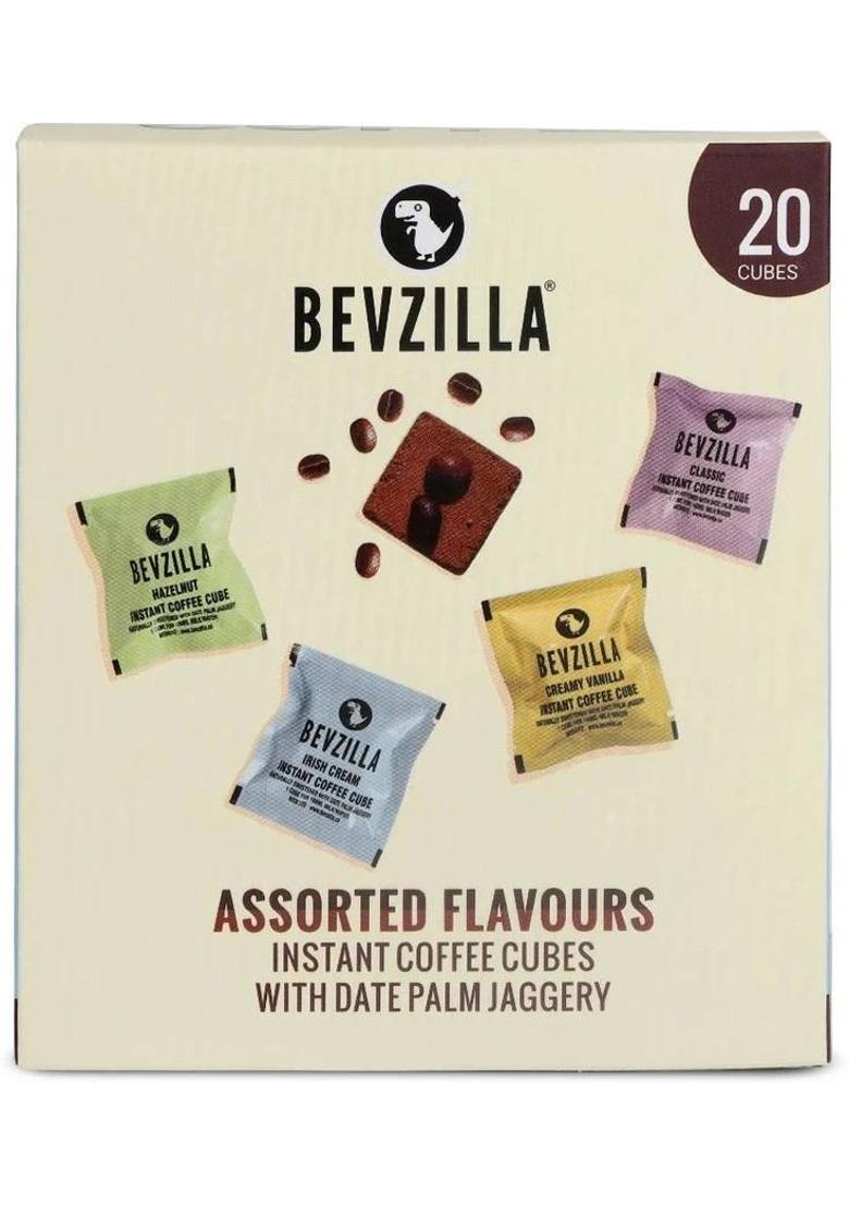 Bevzilla 20 Instant Coffee Cubes Pack With Organic Date Palm Jaggery (Assorted) Instant Coffee (20 X 10 G, Assorted Flavoured)