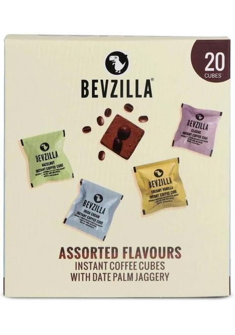 Bevzilla 20 Instant Coffee Cubes Pack With Organic Date Palm Jaggery (Assorted) Instant Coffee (20 X 10 G, Assorted Flavoured)