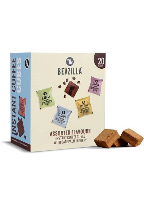 Bevzilla 20 Instant Coffee Cubes Pack With Organic Date Palm Jaggery (Assorted) Instant Coffee (20 X 10 G, Assorted Flavoured)