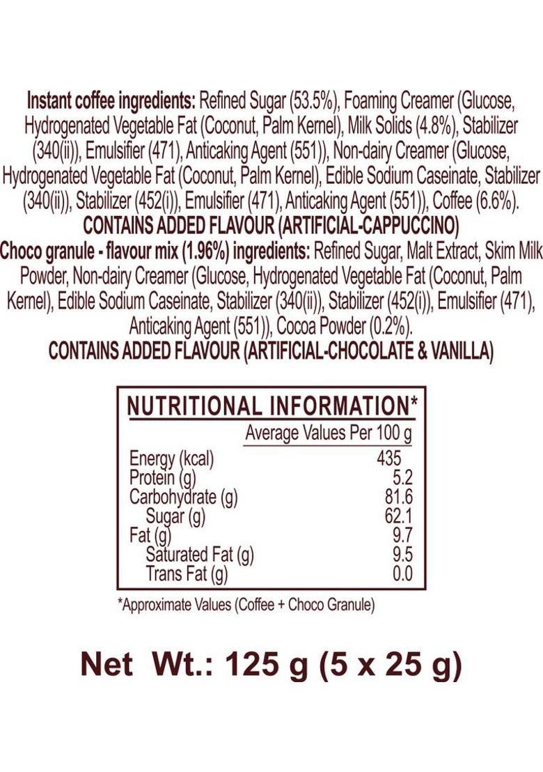 Kopiko Cafe Blend Cappuccino All In 1 Premix Instant Coffee (3 X 125 G)