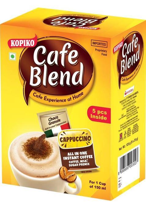 Kopiko Cafe Blend Cappuccino All In 1 Premix Instant Coffee (3 X 125 G)