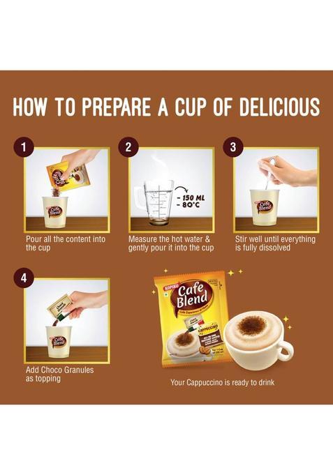 Kopiko Cafe Blend Cappuccino All In 1 Premix Instant Coffee (3 X 125 G)