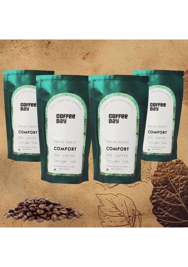Cafe Coffee Day Comfort (65% Coffee, 35% Chicory) Premium Filter Coffee Powder Roast & Ground Coffee (4 X 200 G)