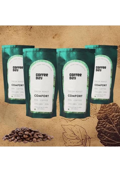 Cafe Coffee Day Comfort (65% Coffee, 35% Chicory) Premium Filter Coffee Powder Roast & Ground Coffee (4 X 200 G)