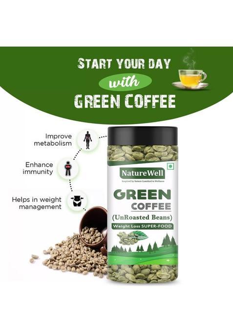 Naturewell Green Coffee Beans For Weight Loss (Unroasted Arabica) Coffee Beans (200 G, Green Coffee Flavoured)