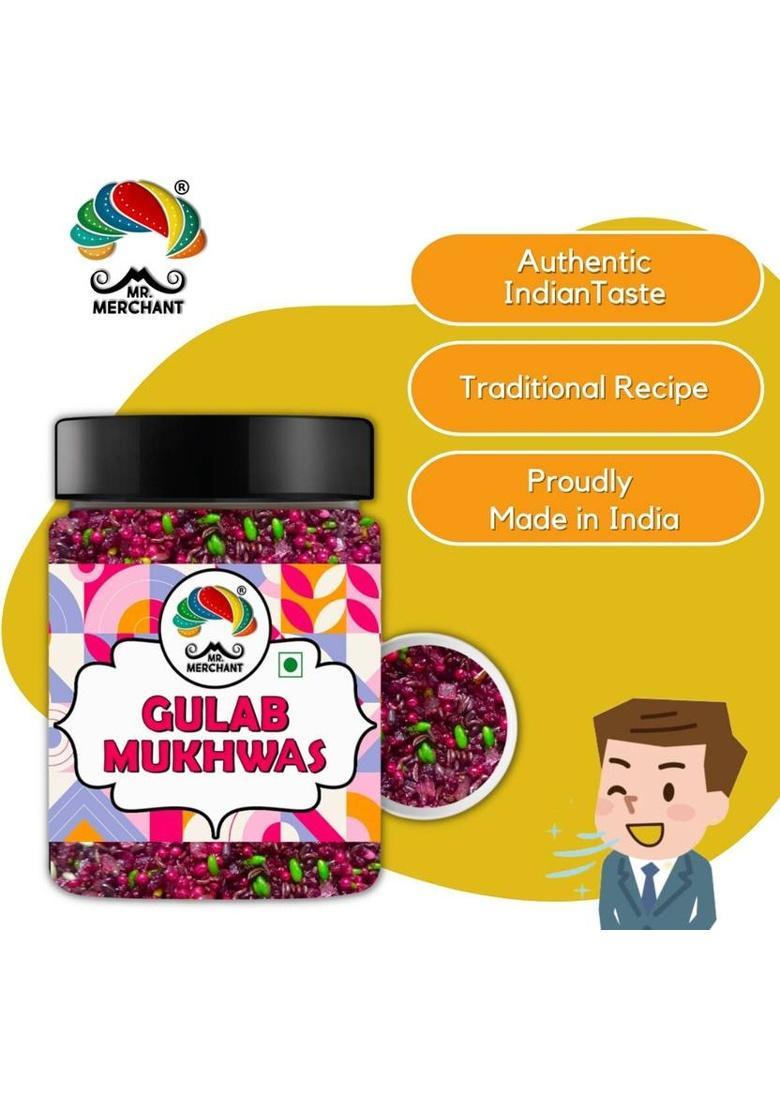 Mr. Merchant Gulab Mukhwas Rose Flavor Mouth Freshener (300 G) Rose Mouth Freshener (300 G) Sweet Mouth Freshener (300 G)