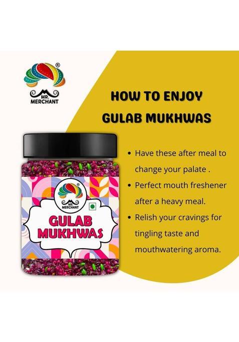Mr. Merchant Gulab Mukhwas Rose Flavor Mouth Freshener (300 G) Rose Mouth Freshener (300 G) Sweet Mouth Freshener (300 G)