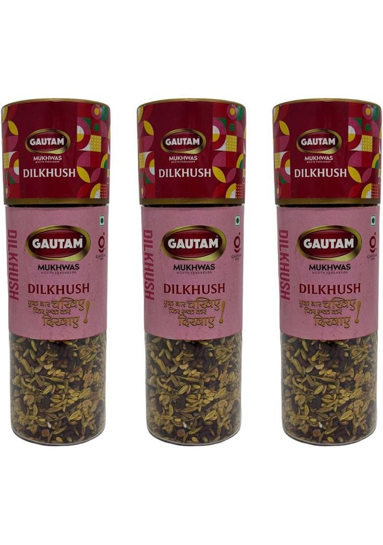 Gautam Dilkhush Mukhwas | Premium Dilkhush Mukhwas | Sweet & Refreshing After-Meal Digestive Mouth Freshener (3 X 130 G)