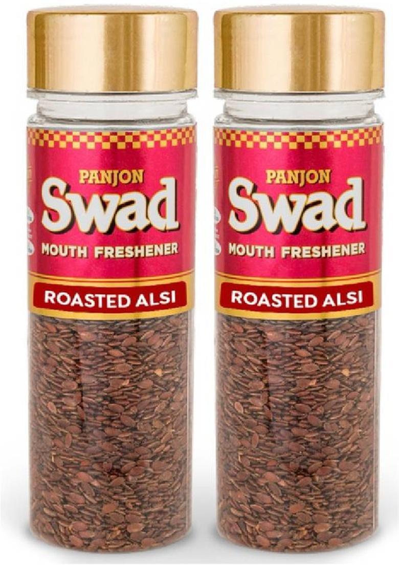 Swad Roasted Alsi Flax Seeds Mouth Freshener 100% Natural & Digestive), 2 Bottles, 220G Mouth Freshener (2 X 110 G)