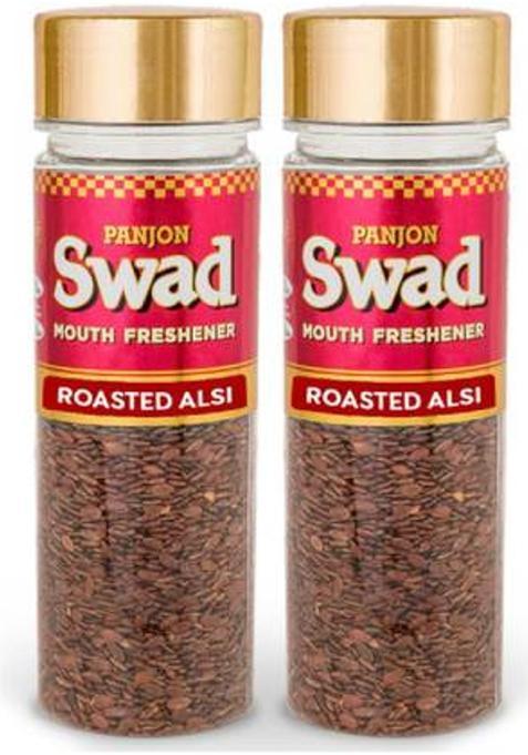 Swad Roasted Alsi Flax Seeds Mouth Freshener 100% Natural & Digestive), 2 Bottles, 220G Mouth Freshener (2 X 110 G)