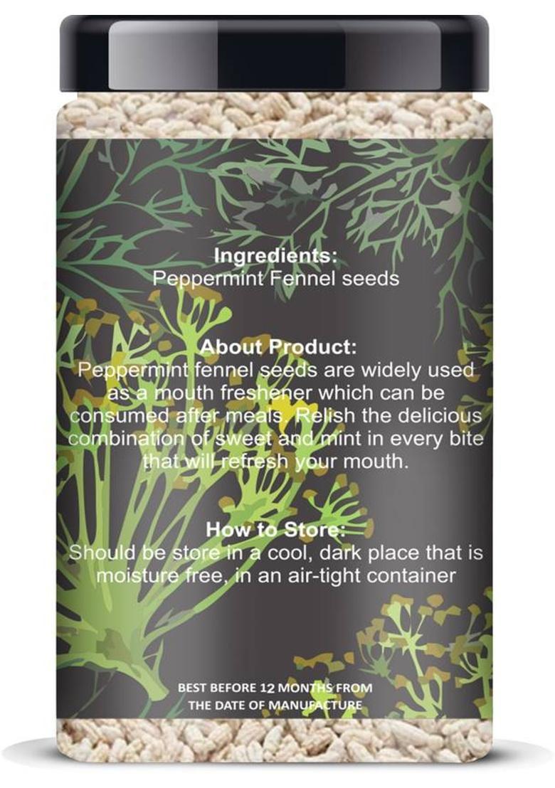 Manhar Organics Peppermint Fennel Seeds Jar 500Gm