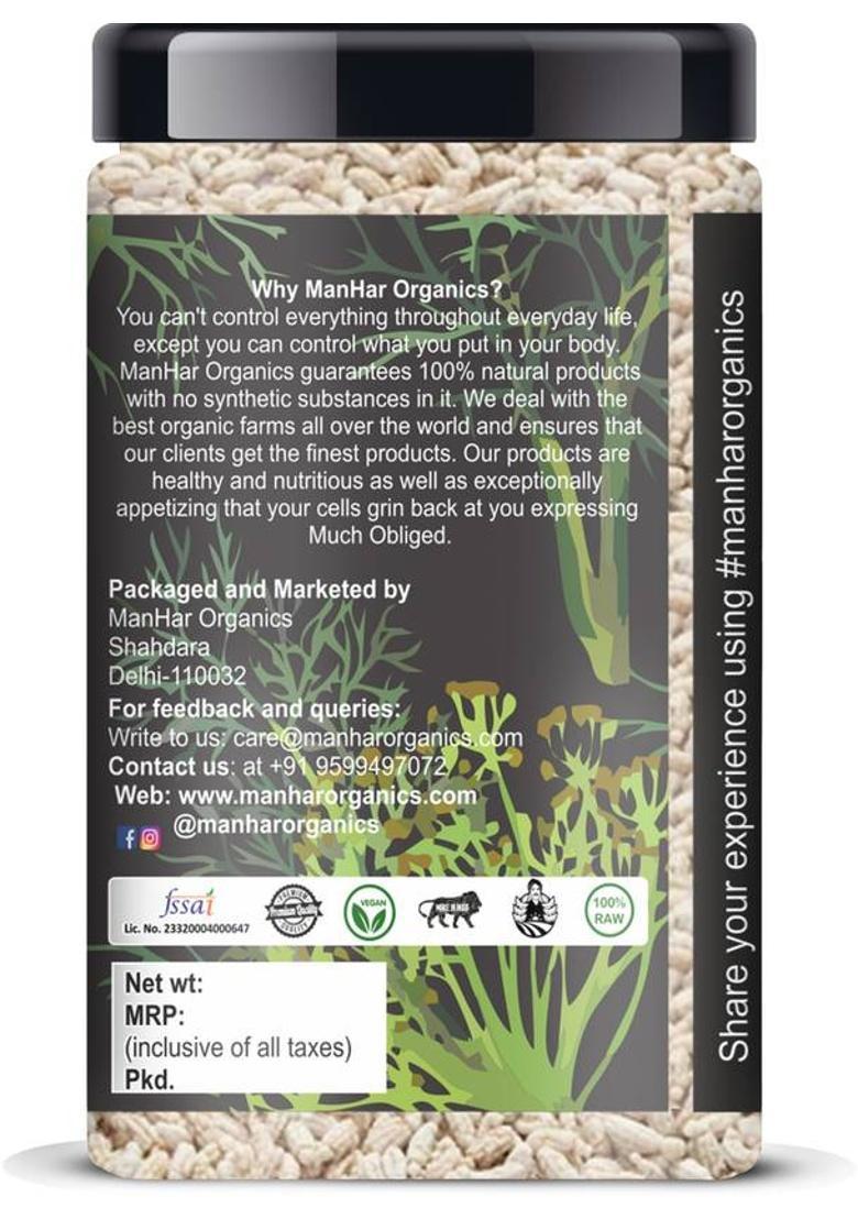 Manhar Organics Peppermint Fennel Seeds Jar 500Gm