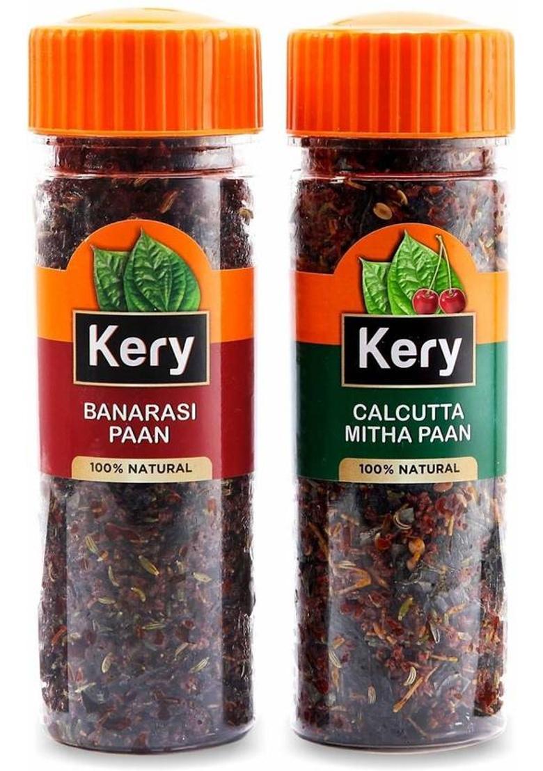 Kery Banarasi Paan & Calcutta Meetha Paan Mukhwas, 2 Bottles, 220G [Mouth Fresheners] Paan Mouth Freshener (2 X 110 G)