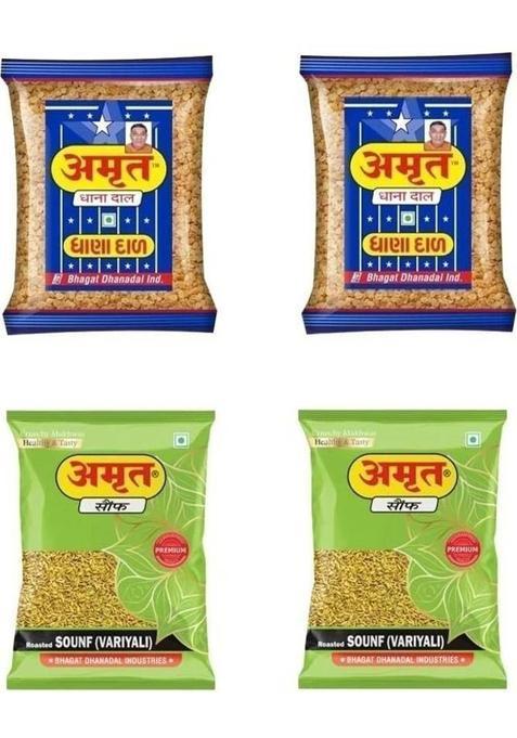 Amrut Dhanadal & Sounf Variyali Mukhwas Salty Coriander Mouth Freshener Mukhwas, Sounf Variyali Mouth Freshener&nbsp;&nbsp;(4 X 1 Pieces)