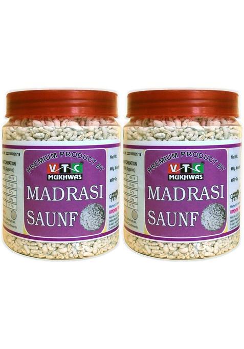 Vtc Peppermint Coated Fennel Seeds | White Saunf Madrasi Sauf Mukhwas Saunf Mint&nbsp;&nbsp;(2 X 400 G)