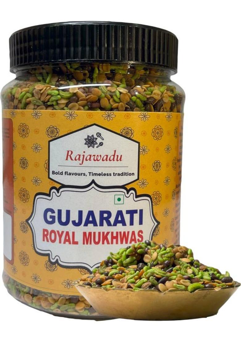 Rajawadu Gujarati Royal Mukhwas | Digestive Supari Free | Premium Gujarati Royal Mukhwas Mix Mukhwas, After Meal Snack, Sweet Mukhwas, After Meal Snack Mouth Freshener (300 G)